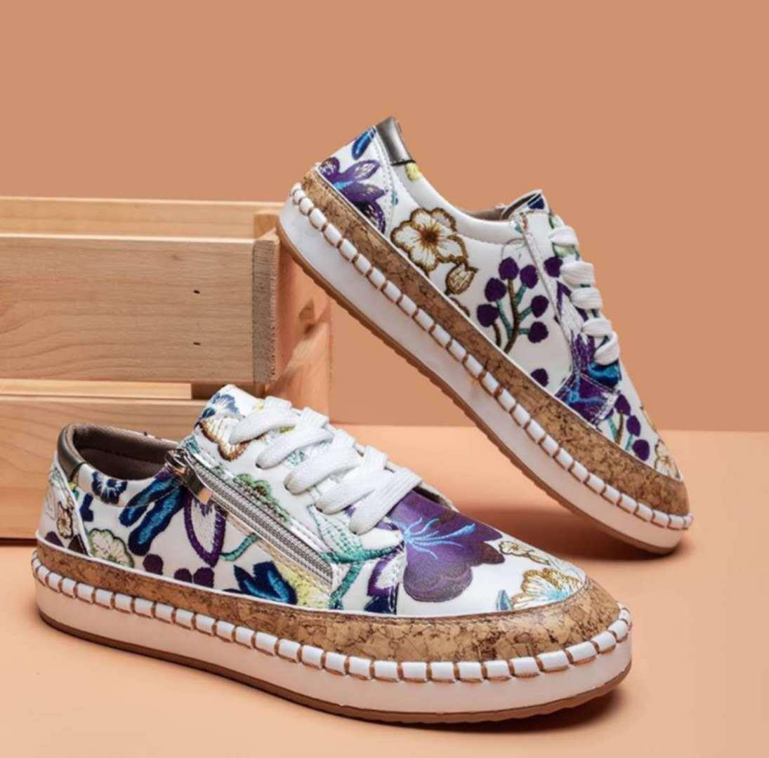 Chaussures Orthopédiques à fleurs pour femmes - Confort Orthopédique