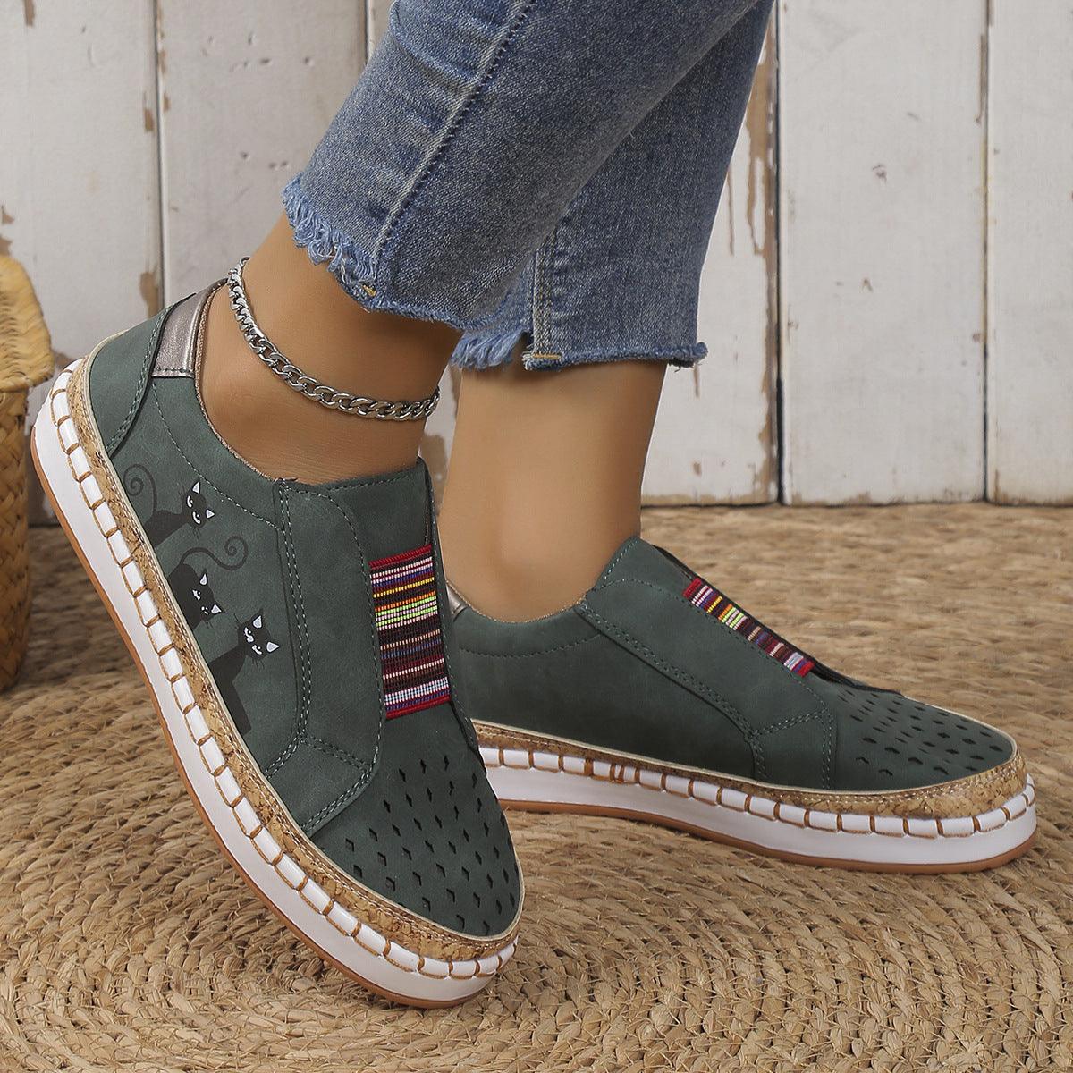 Chaussures plates et décontractées rétro - Barbara - Confort Orthopédique