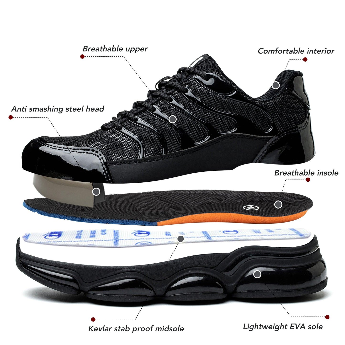 Chaussures De Sécurité Rose Orthopédiques Ergonomiques Et Élégantes À Bout En Acier Pour Femme Confort Orthopédique