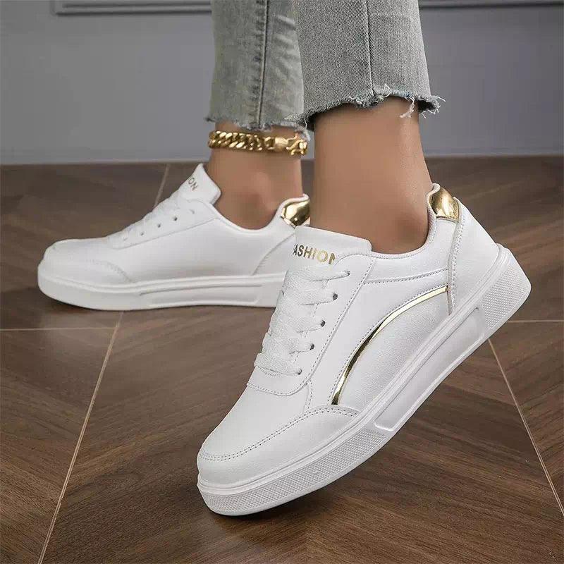 Basket blanche chic pour femmes - Confort Orthopédique