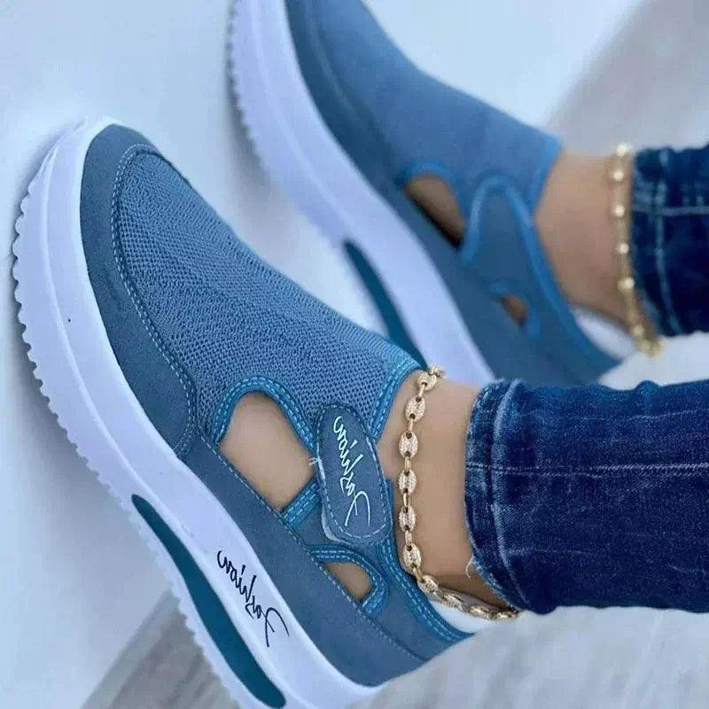 Basket bleu pour femme - Confort Orthopédique