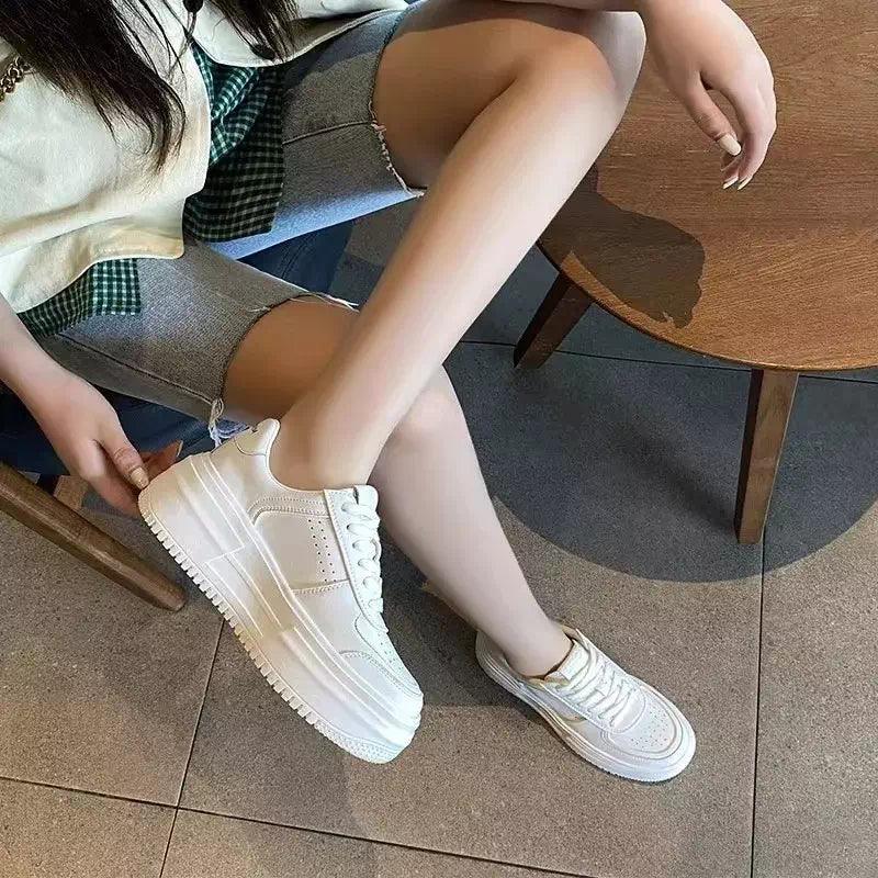 Basket toile blanche pour femmes - Confort Orthopédique