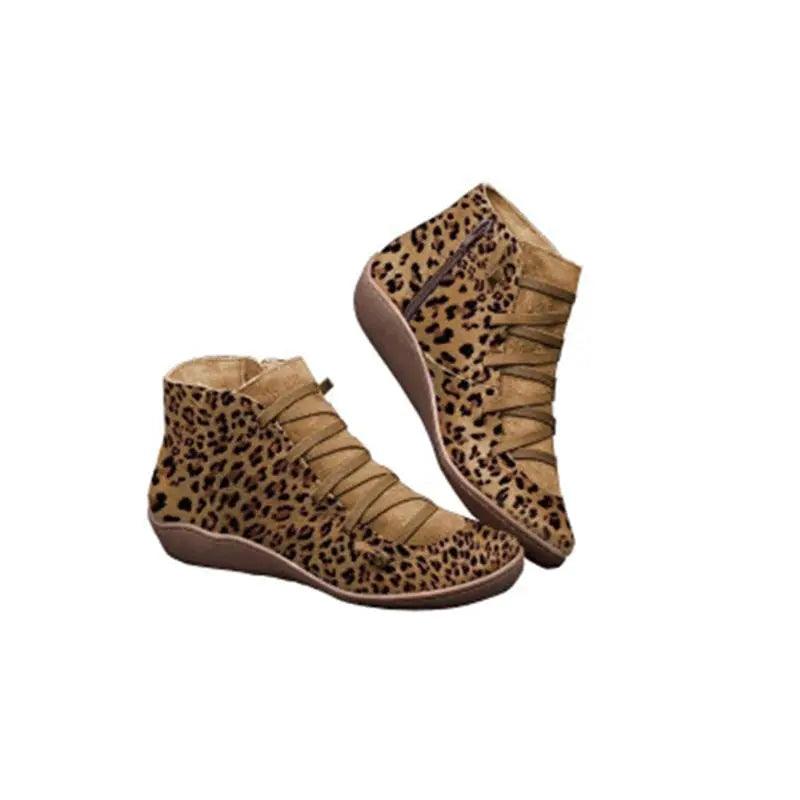 Chaussures orthopédiques d'hiver imprimé léopard pour Femme Confort Orthopédique