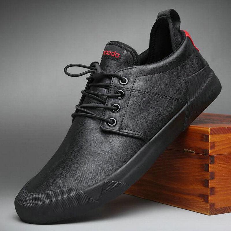 Chaussures décontractées en cuir à lacets pour hommes - Turbon Confort Orthopédique