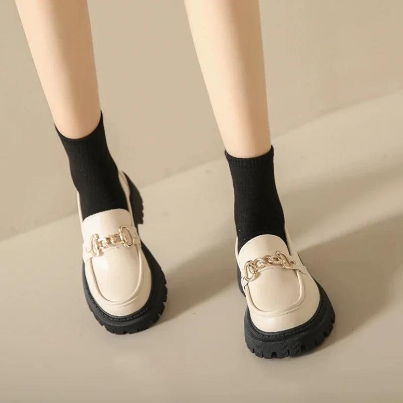 ROXANNE - Mocassins compensés en cuir à mors Confort Orthopédique