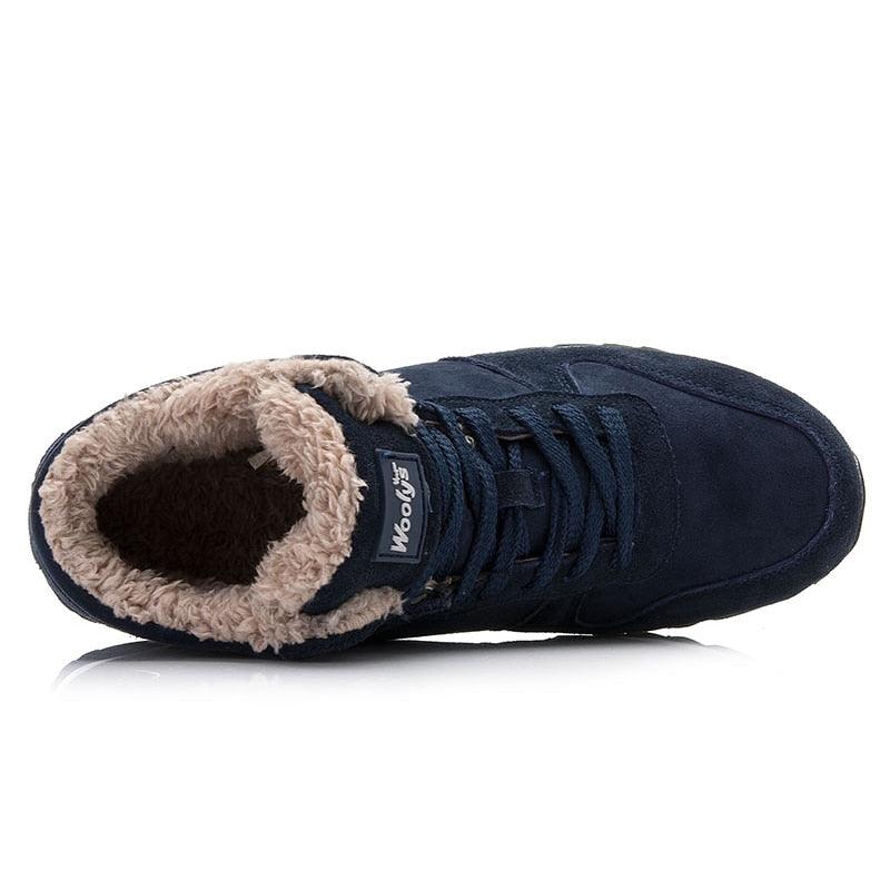 Chaussures de sport en fourrure noir, bleu pour hommes et femmes - Zapatillas Confort Orthopédique