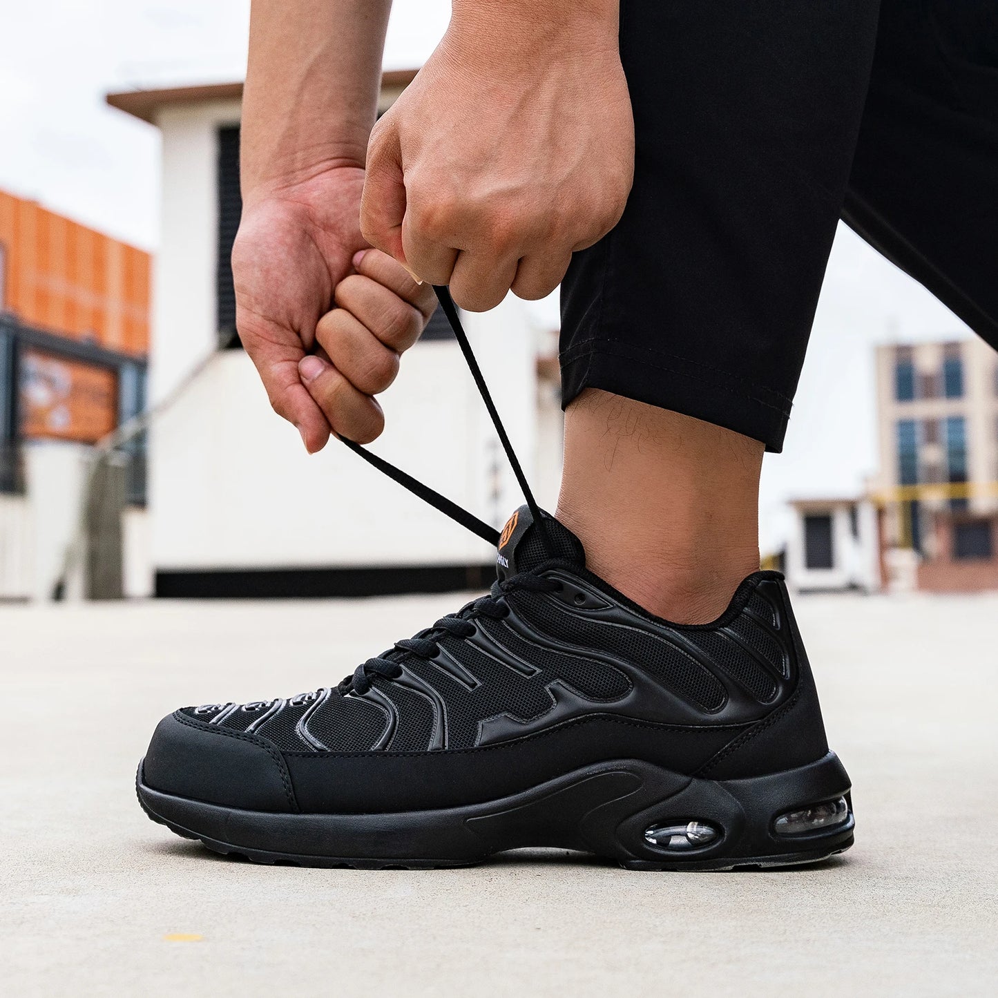 Chaussures de sécurité orthopédiques - Style Tn requin noir et confort opti - Noir / 43.5