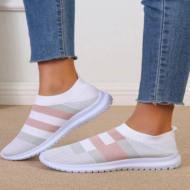 Basket Orthopédique Homme et Femme au Design Géométrique - Bleu / 42