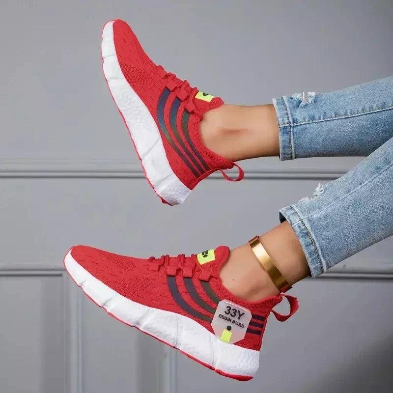 Basket rouge pour femmes - Confort Orthopédique