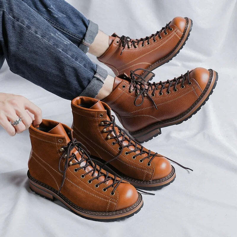Bottines en cuir pour homme - 43 / Sienna