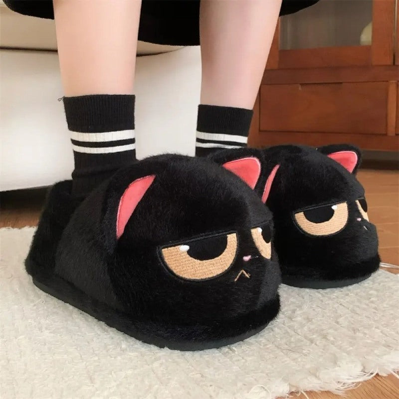 Chaussons femme chat noir - 42 / Black