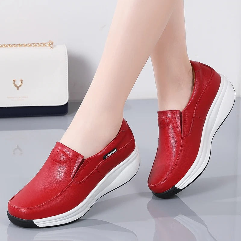 chaussure confort femme simili cuir - 38 / Red