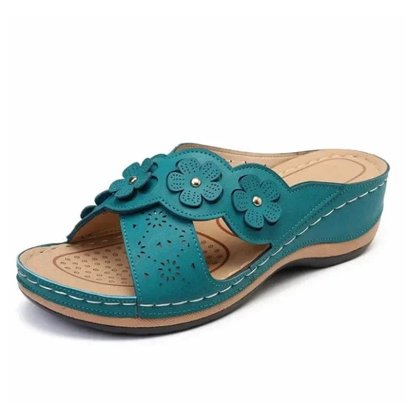 Claquette Orthopédique d’Été en Similicuir pour Femme - Marron / 43