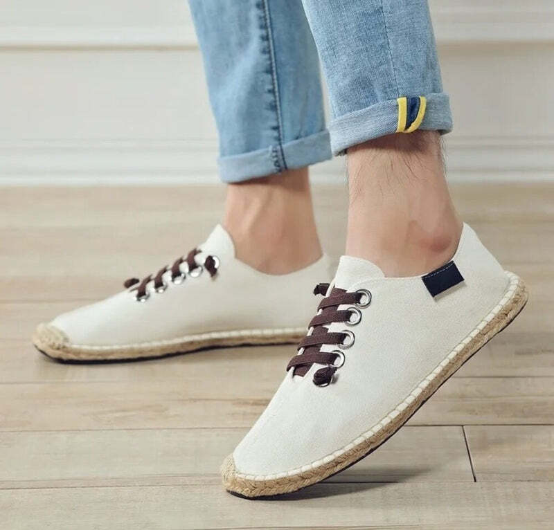 Espadrilles pour homme avec lacets - 42 / Black