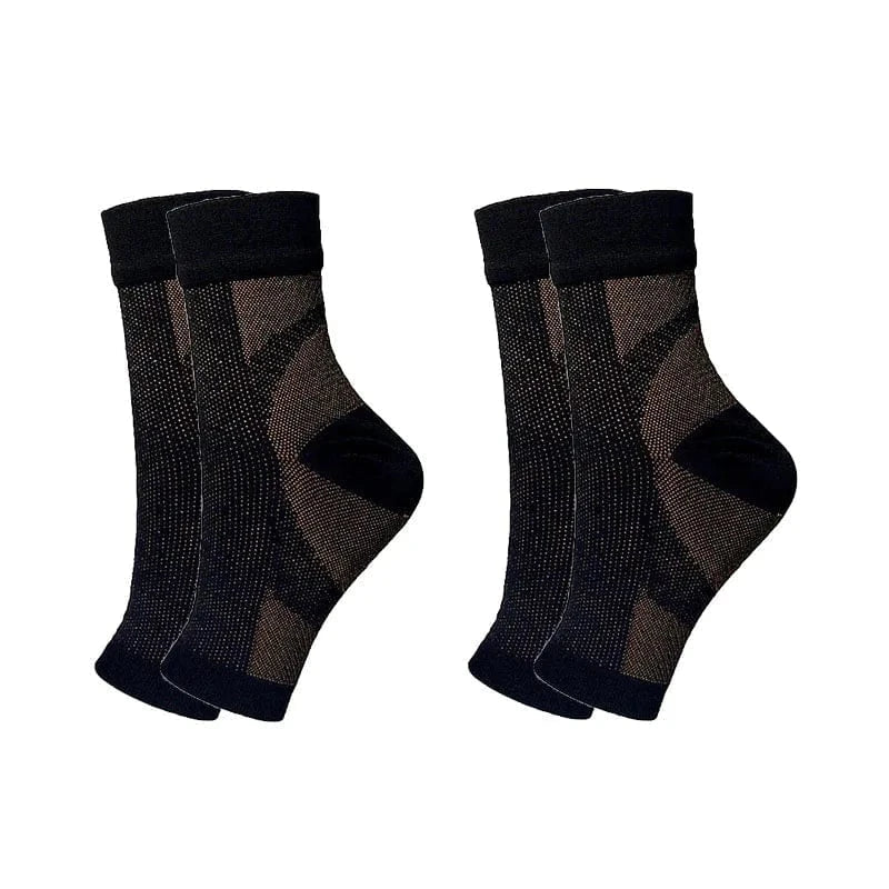 Lot De Deux Chaussettes Orthopédiques Femme Avec Maintien Par Compression - Noir / S-M