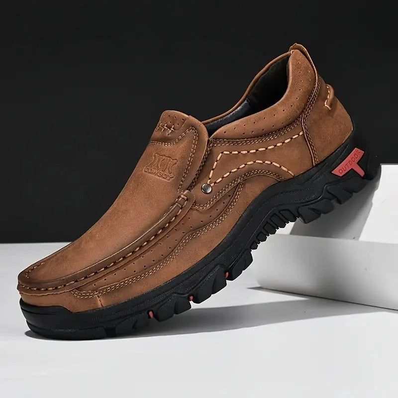Mocassins homme en cuir marron orthopédiques - 41 / Sienna