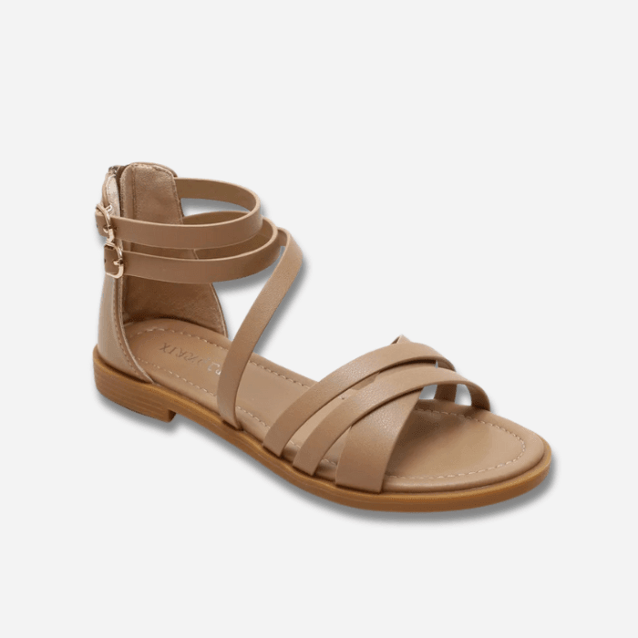 SANDALES ORTHOPÉDIQUES PLATES EN CUIR FEMME - Confort Orthopédique