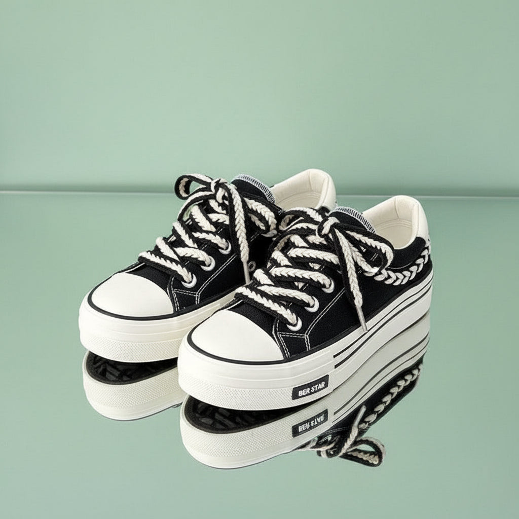 Chaussures orthopédiques en toile à plateforme pour femme Bonnie - Confort Orthopédique