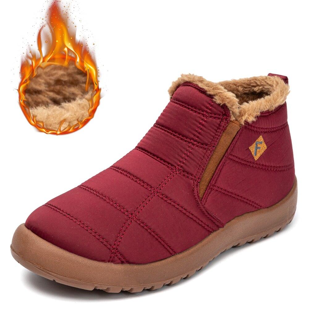 Bottines d'hiver chaudes en fourrure pour femme Confort Orthopédique