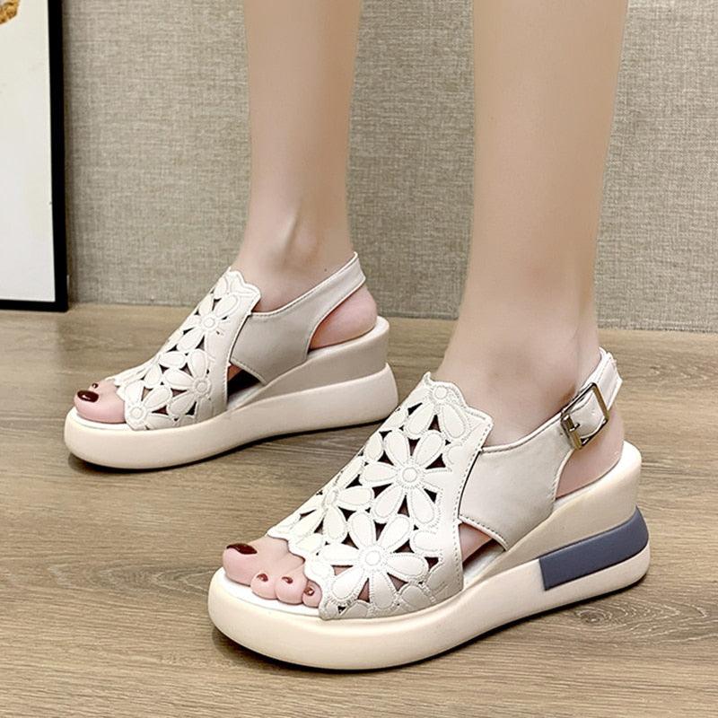 Sandales Compensées Filles Papillon Été – Strass Brillants, Bride Tressée Réglable, Confort Tout L'Été