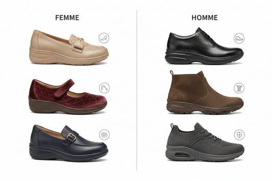 Comparatif : Chaussures orthopédiques femme vs homme - Quelle différence ? : Comparatif 2026 pour allier confort et style