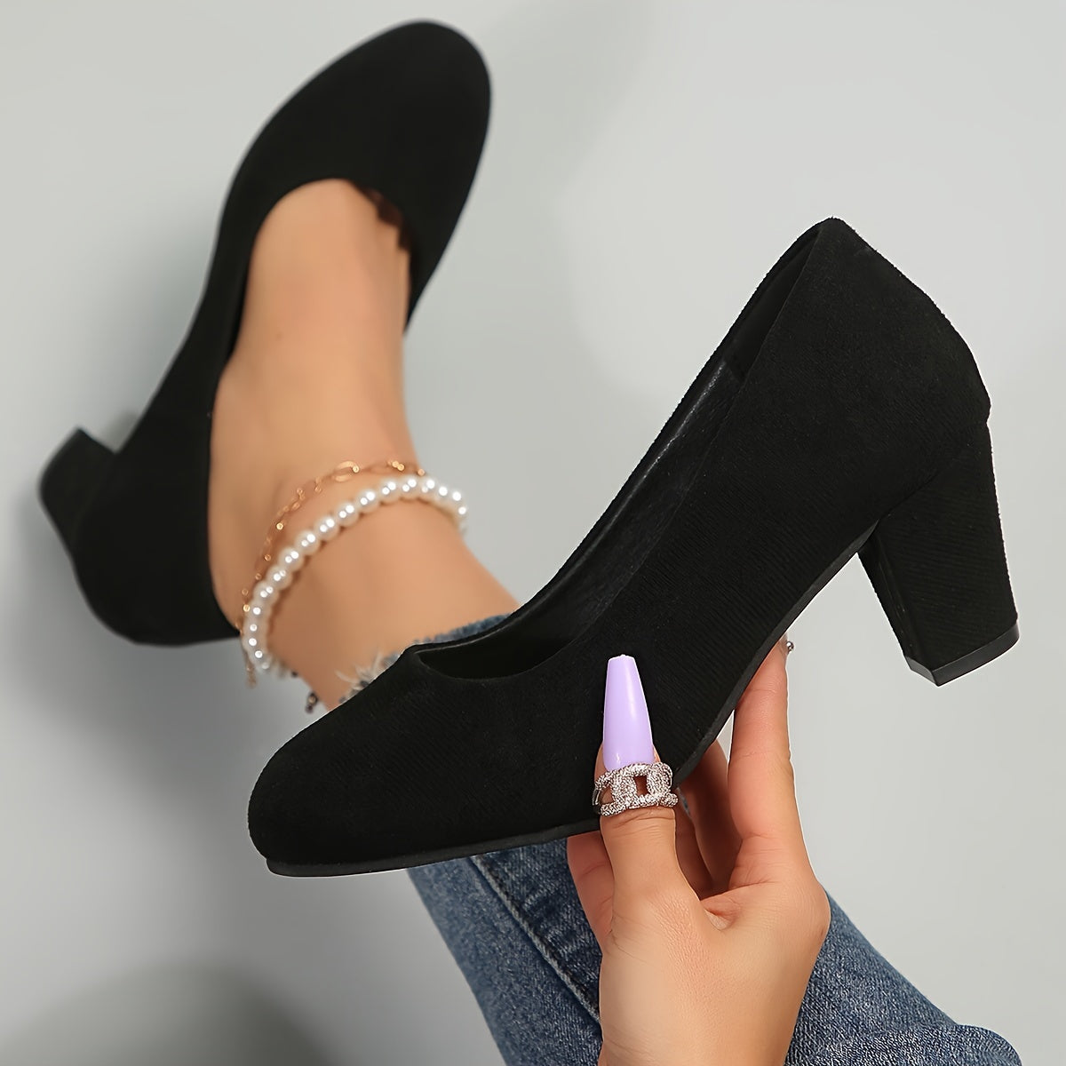 Laure™ – Escarpins à bout large et talon stable pour un confort sans douleur - Rouge / 36