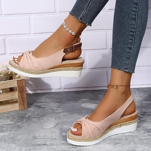 Comfortable and lightweight wedge sandals with high heels - Katy