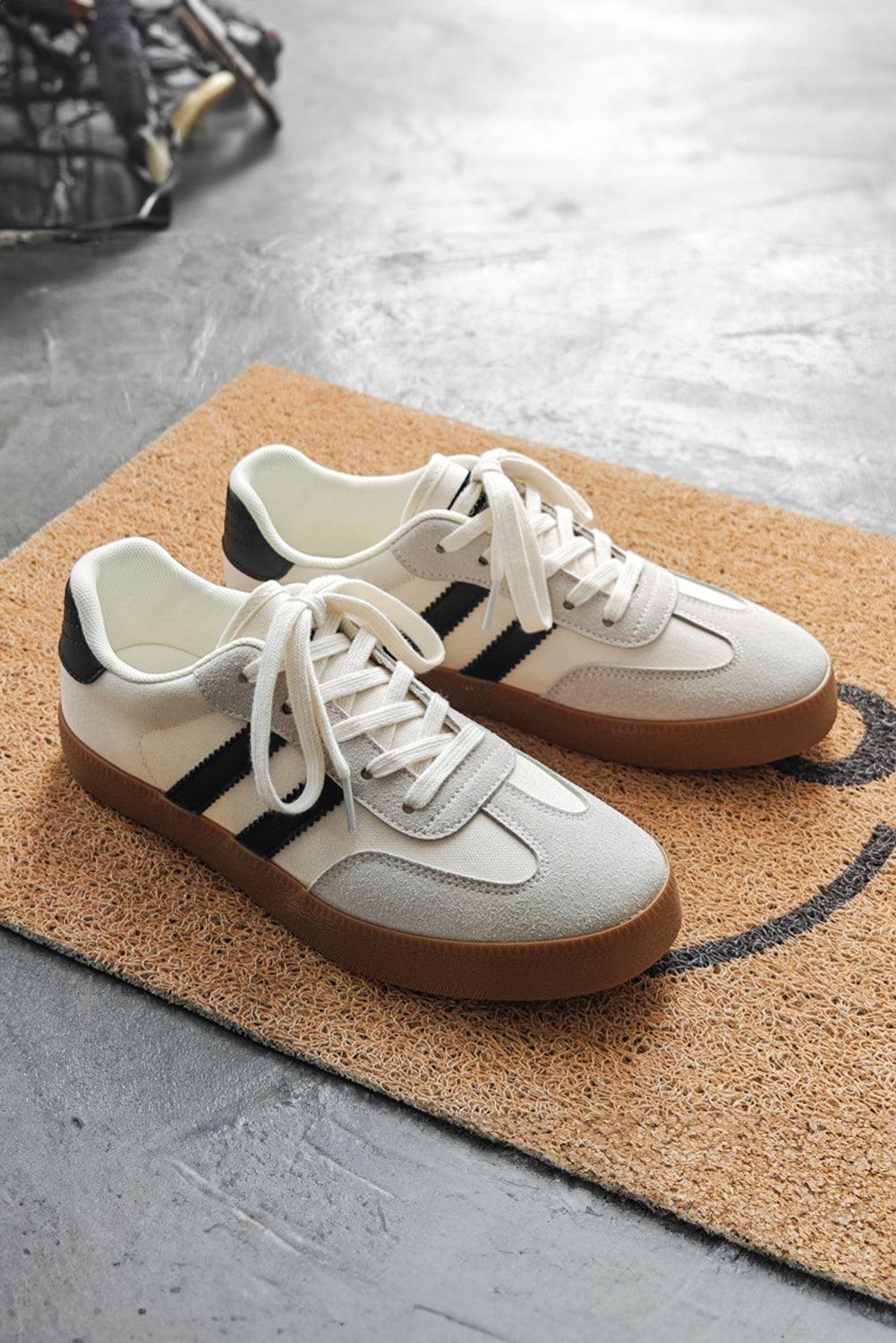 Chaussures orthopédiques femme plates rayées à lacets Katia - Confort Orthopédique
