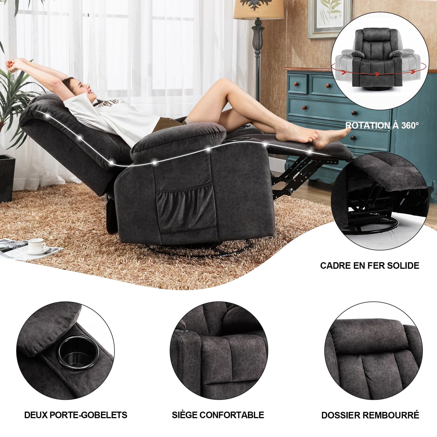 Fauteuils orthopédiques - Fauteuil relax avec repose-pieds et porte-go - Image 4