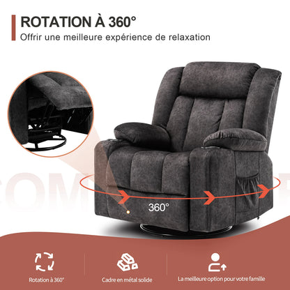 Fauteuils orthopédiques - Fauteuil relax avec repose-pieds et porte-go - Gris