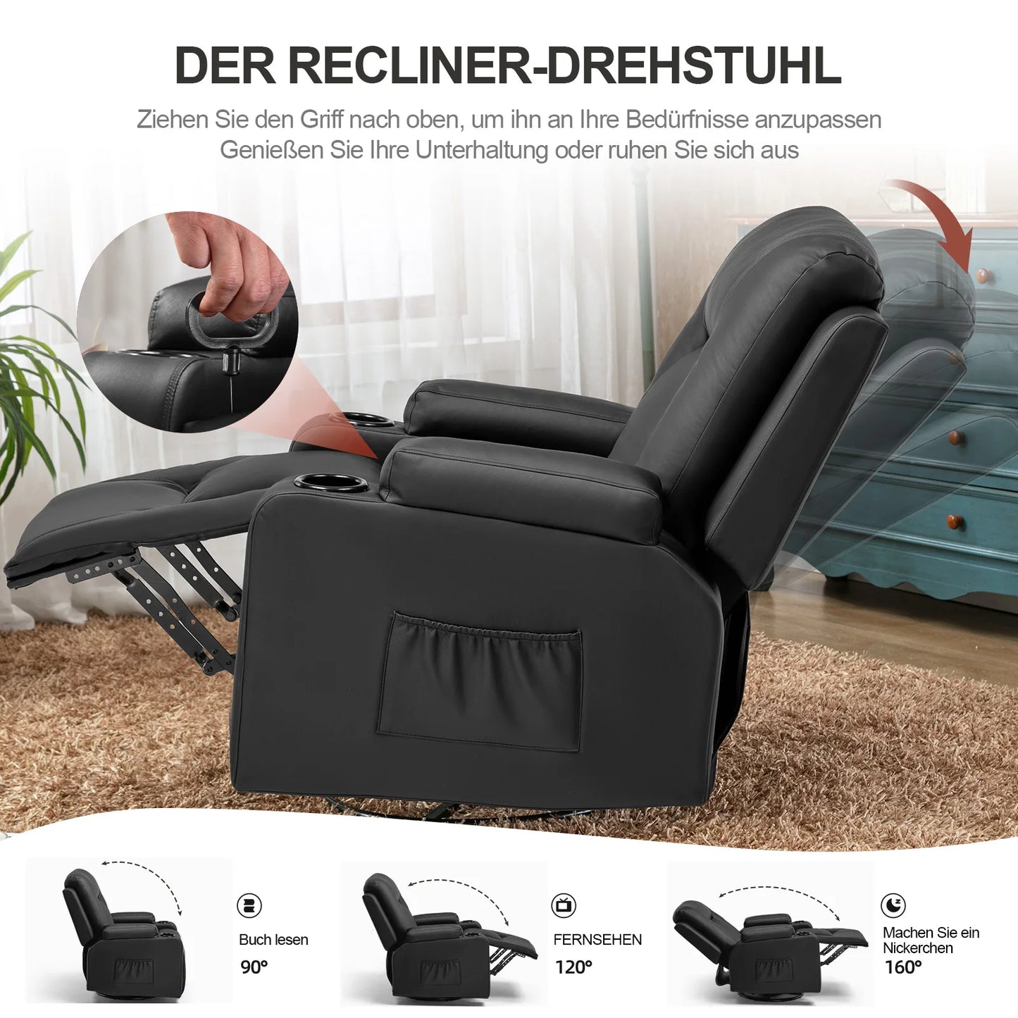 Fauteuils orthopédiques : relax inclinable avec repose-go - Blanc / Un Siège