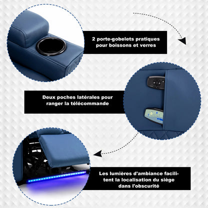 Fauteuils orthopédiques - Relax avec massage et LED - Rouge / Un Siège