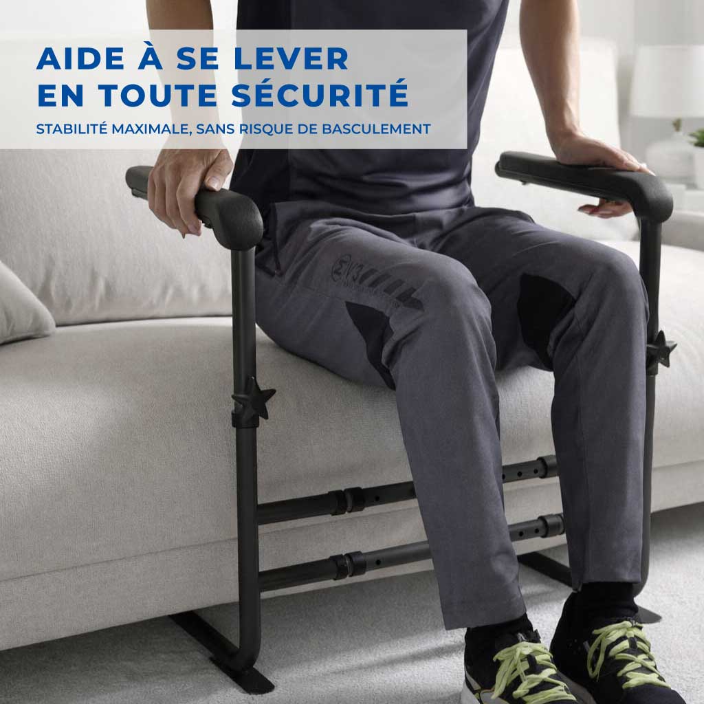 Aide au Lever Senior - Support de Relevage Fauteuil et Canapé - Noir