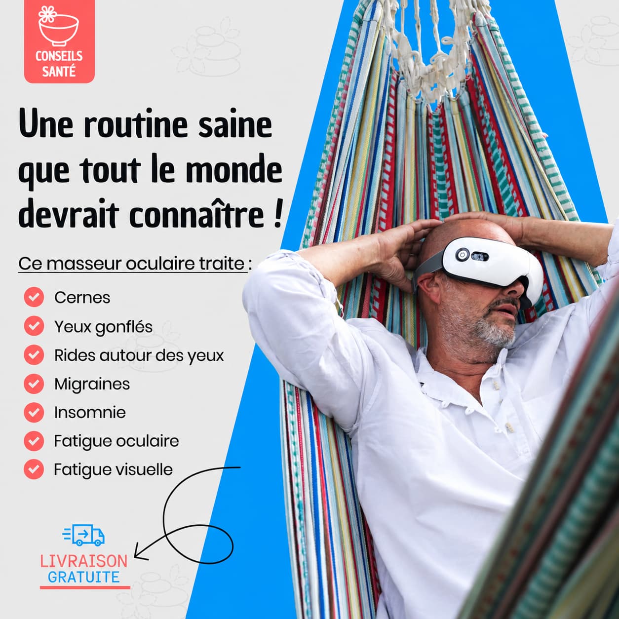 Appareil de massage yeux bluetooth