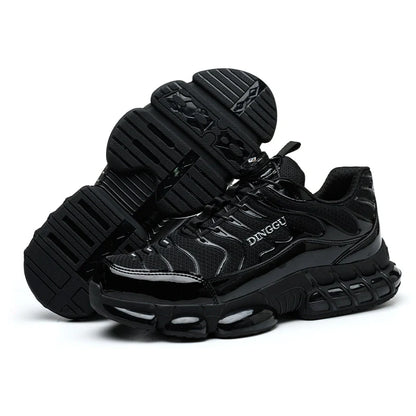 Baskets de Sécurité Homme Style Tn Requin avec Fermeture à Bouton Rotatif - Gris / 40