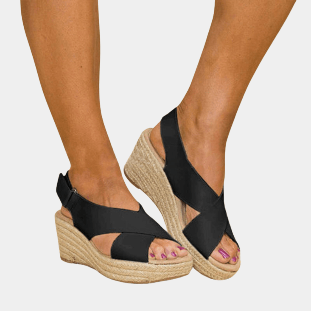 Sandales Orthopédiques Femmes 2025 - Plateforme Confortable, Semelle Antidérapante MD, Bout Ouvert | Style Bohème, été, Talon Bloc