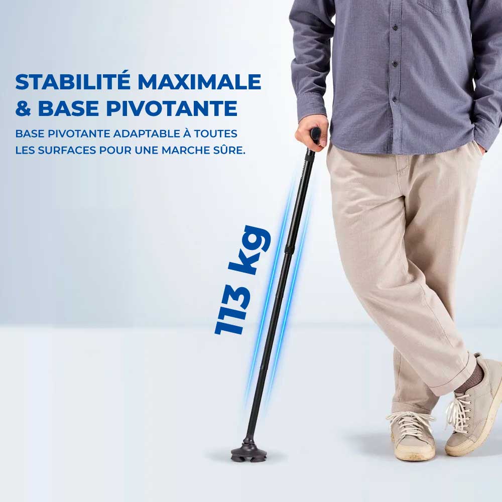 Canne de Marche Quadripode Pliable - Violet