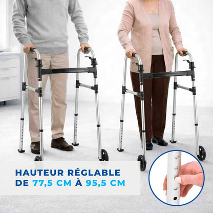 Déambulateur pliable à roulettes