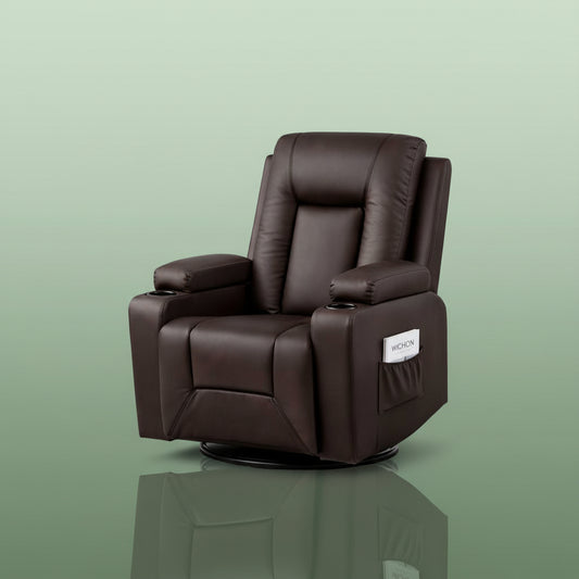 Fauteuil Relax Rocking-Chair & Pivotant - Marron