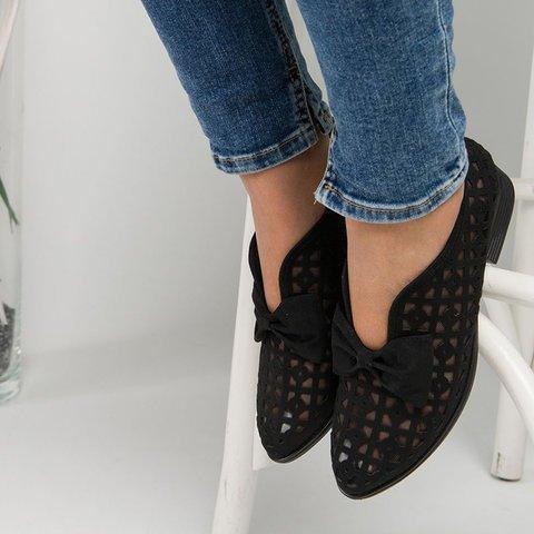 Ballerines Plates à Bout Pointu Pour Femme, Noir, 38.5 EU
