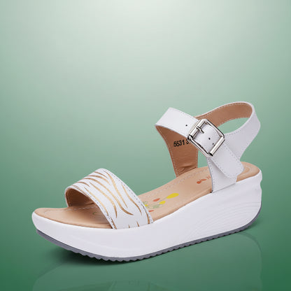 Chaussures orthopédiques compensées en cuir véritable pour femmes - Honory Confort Orthopédique