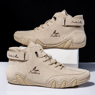 Chaussures En Cuir SALKIN Pour Homme - Pointure Au Choix Du 39 Au 48, Style Décontracté à Enfiler, Marron