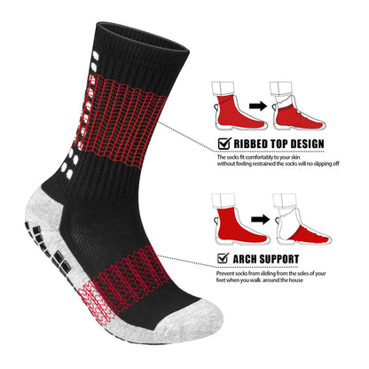 Chaussette chaussure de sécurité - Chaussettes antidérapantes pour hommes - 3 Paires Noir / XXL (44-46)EU