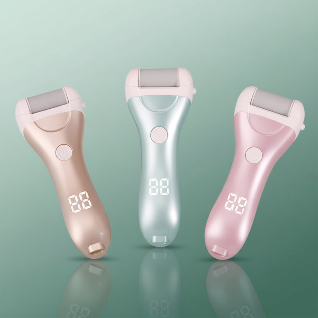 Râpe à pied électrique - Exfoliateur rechargeable avec affichage de puissan - Bleu