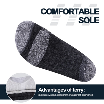 Chaussette chaussure de sécurité - Chaussettes thermiques confortables - 5 Paires Noir / XXL(44-46 EU)