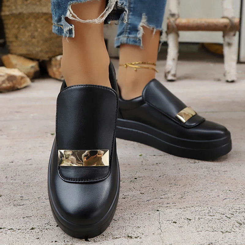 Basket orthopédique femme - Sneakers légères en cuir PU à enfiler