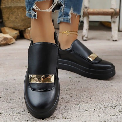 Basket orthopédique femme - Sneakers légères en cuir PU à enfiler