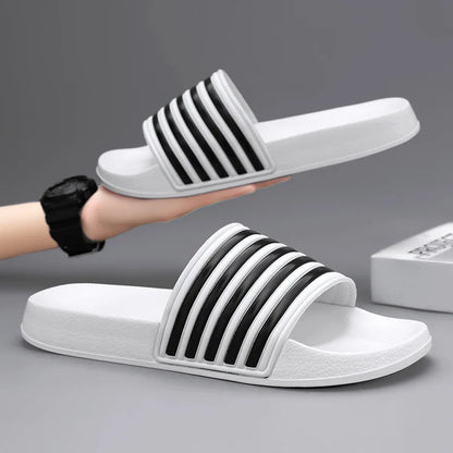 Claquette orthopédique homme style sportif à bandes - Noir / 43