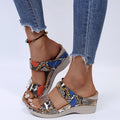 Women's mid-heel leopard sandals - Fyli