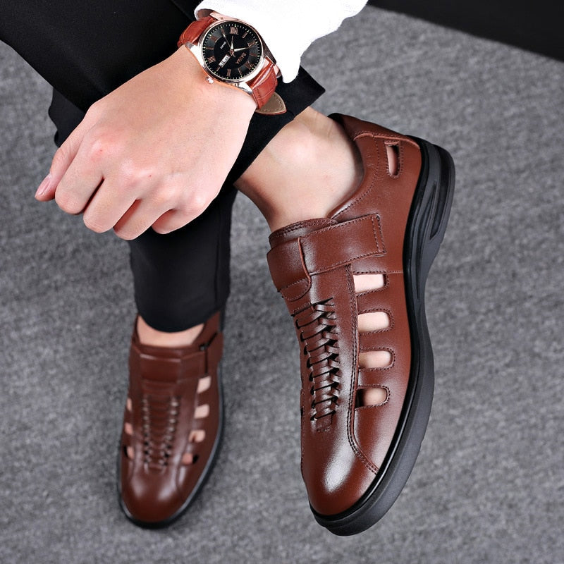 Men's Casual Leather Sandals - Questy